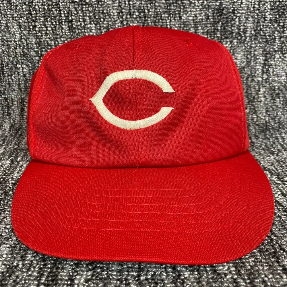 Vintage 80s Cincinnati Reds Hat MLB Baseball Red Cap Snapback Cap Up to 7 3/4